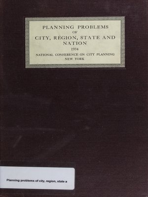 cover image of Planning Problems of City, Region, State, and Nation: Presented at the Twenty-Sixth National Conference on City Planning